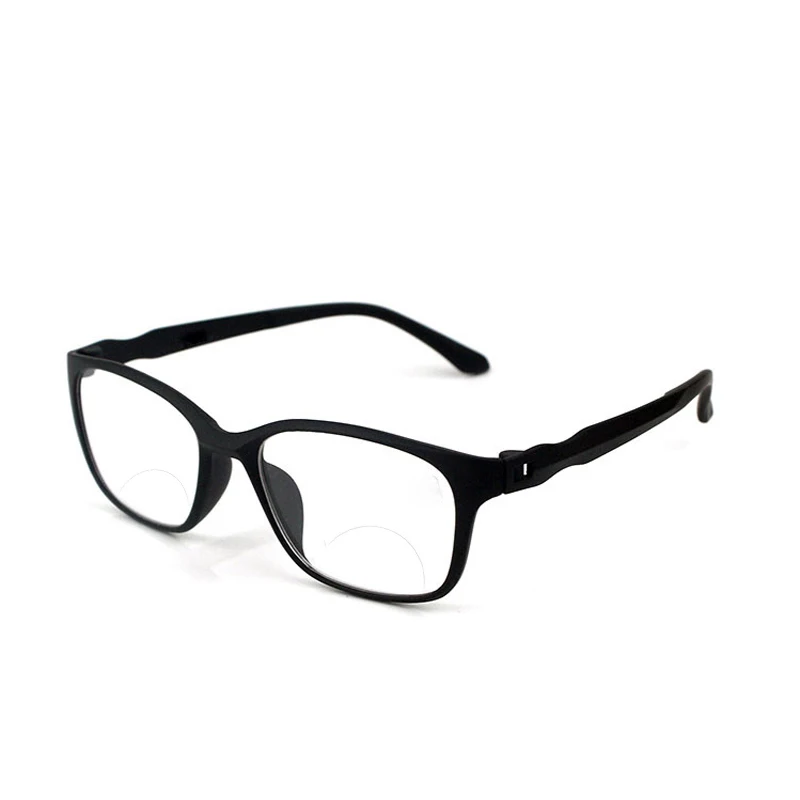 Elbru ультра-светильник, анти-синий светильник TR90, очки для женщин и мужчин, Анти-усталость, очки для пресбиопии+ 1,0 до+ 4,0, подарки для родителей - Цвет оправы: Dark Black
