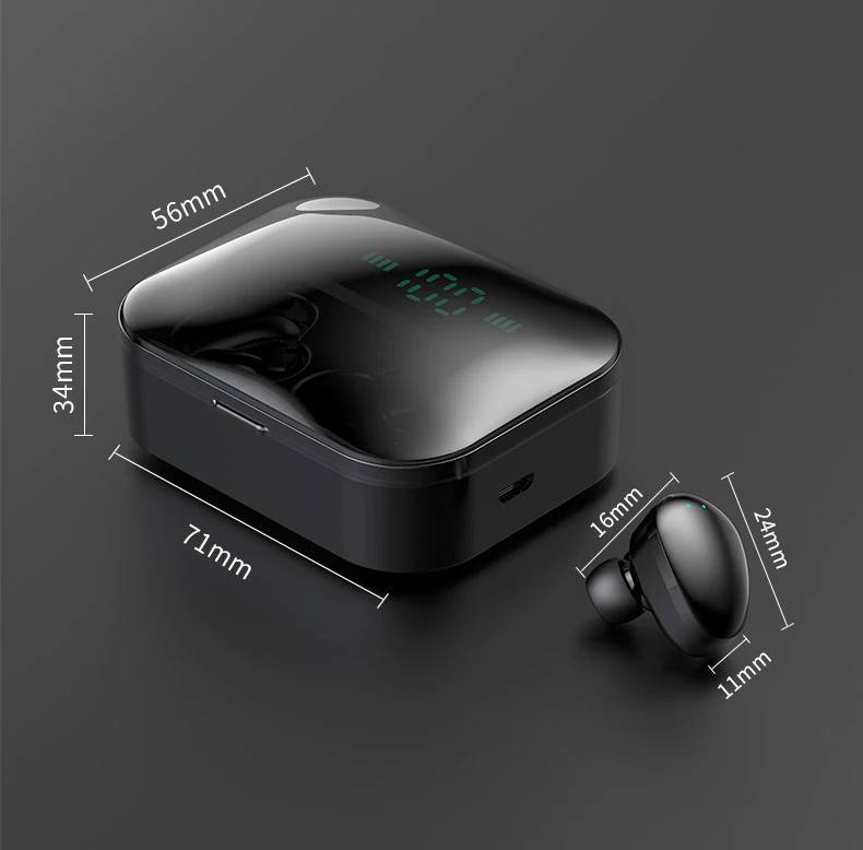 TWS стерео Bluetooth 5,0 микро беспроводные наушники IPX7 водонепроницаемый шумоподавление спортивные мини наушники вкладыши блок питания