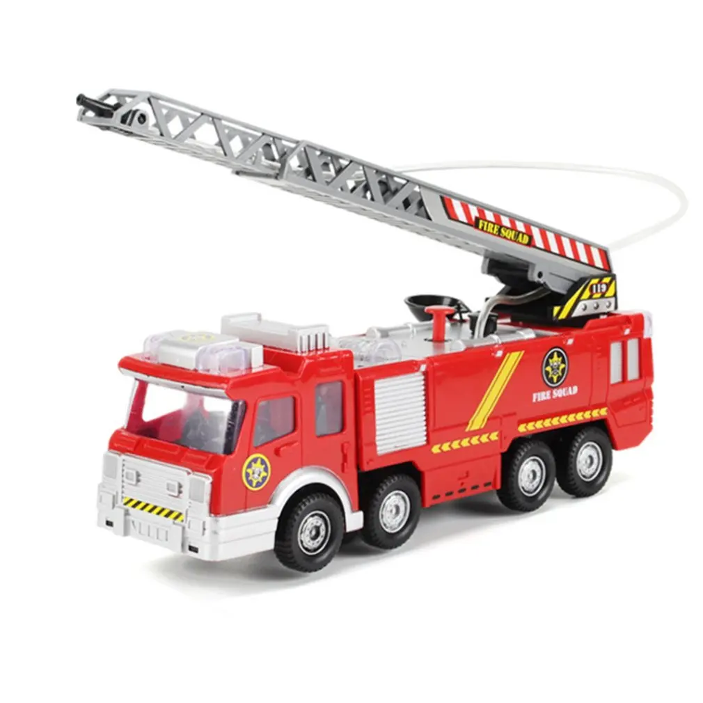 Children's Simulation Firefighter Toy Jupiter Fire Truck Electric Universal Toy Car Light Fire Truck Can Spray Water Boy Gift