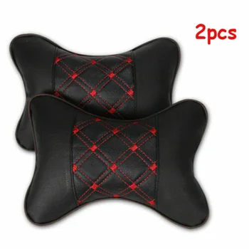 

Soft Car Headrest Comfortable Accessories 26cm×18cm×8cm Black PU Leather