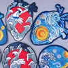 Van Gogh Embroidered Patches For Clothing Stickers Hippie Heart Patch Accessories Iron On Patches On Clothes Embroidery Patch ► Photo 2/6