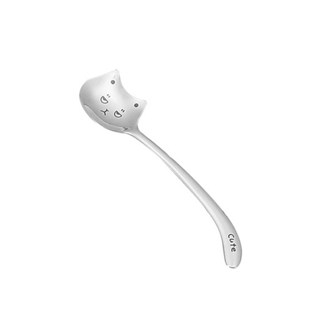 Funny Tea-Spoon For Coffee Long tail cat Coffee spoon Long Handle Spoon Birthday Gift 304 Stainless Steel Tableware
