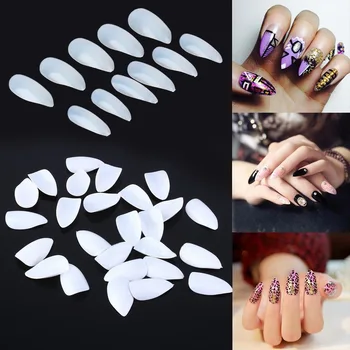 

Stick Completely Tip Nail Fake Nails Natural Color White Nail Patch Water Droplet Nail Tip 600 Pcs