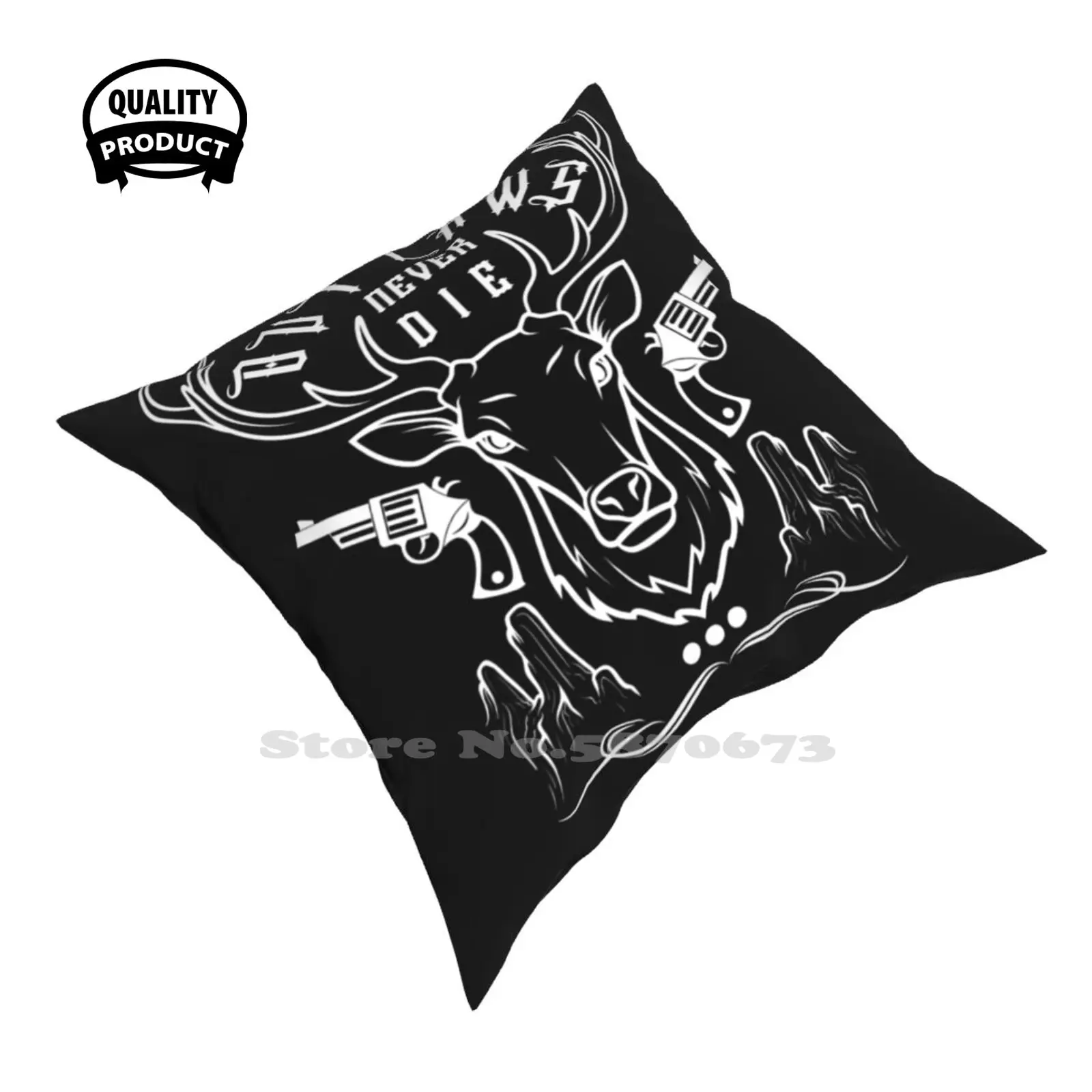 Outlaws Non Muoiono Mai | Su Cuscini Neri Case Camera Da Letto Della Decorazione Della Casa Di Rdr2 Red Dead Redemption 2 Red Dead Redemption Arthur M