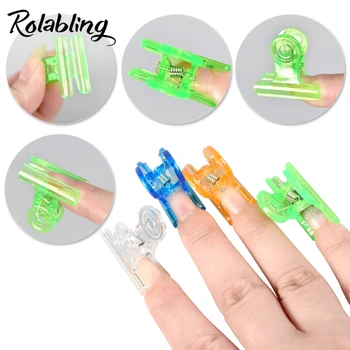 

Rolabling 5PCS Nail Pinching Clips Nail Forms 4 Colors Multi Functional Curve Clamp Nails Pinchers Nail Art Extension Tools Form