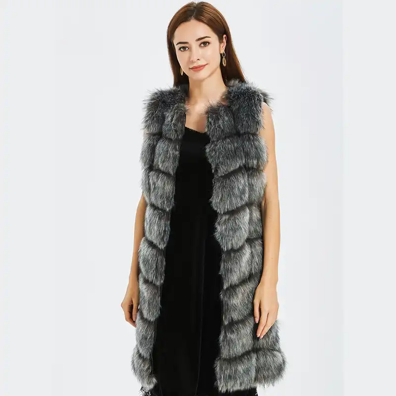 Faux fur waistcoat womens Clearance