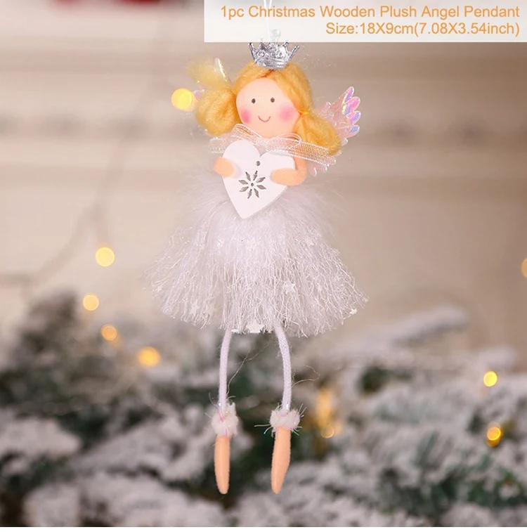 PATIMATE, Рождественская Кукла-ангел, Рождественское украшение, рождественские украшения для дома, Веселый, рождественский подарок, новогодний - Цвет: Christmas Angle 30