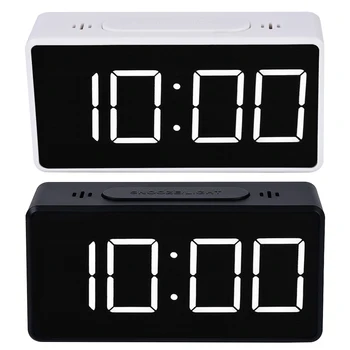 

Mirror Alarm Clock LED Digital Display Electronic Time Temperature Calendar Table Alarm Clock USB Charging Student Desk Clocks