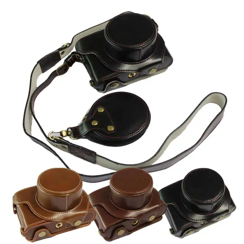 Vintage Pu Custodia In Pelle Per Leica D-Lux 7 D-Lux7 D7 Macchina Fotografica Di Protezione Del Sacchetto Per Leica Dlux7 Con Tracolla