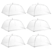 2 шт Крышка для еды Складная белая изоляция 16 дюймов Пылезащитная крышка Защитная крышка для еды для кухонного магазина дома