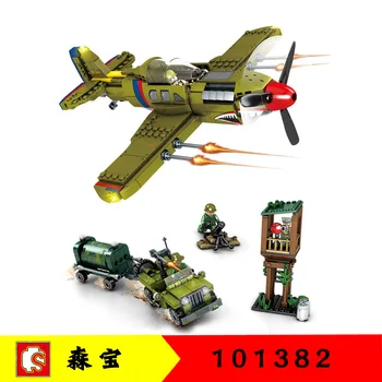 

WW2 Military P-40 Fighter Building Blocks Model Pearl Harbor War Weapon Army Figures Soldier Brick Toys For Boys Gift