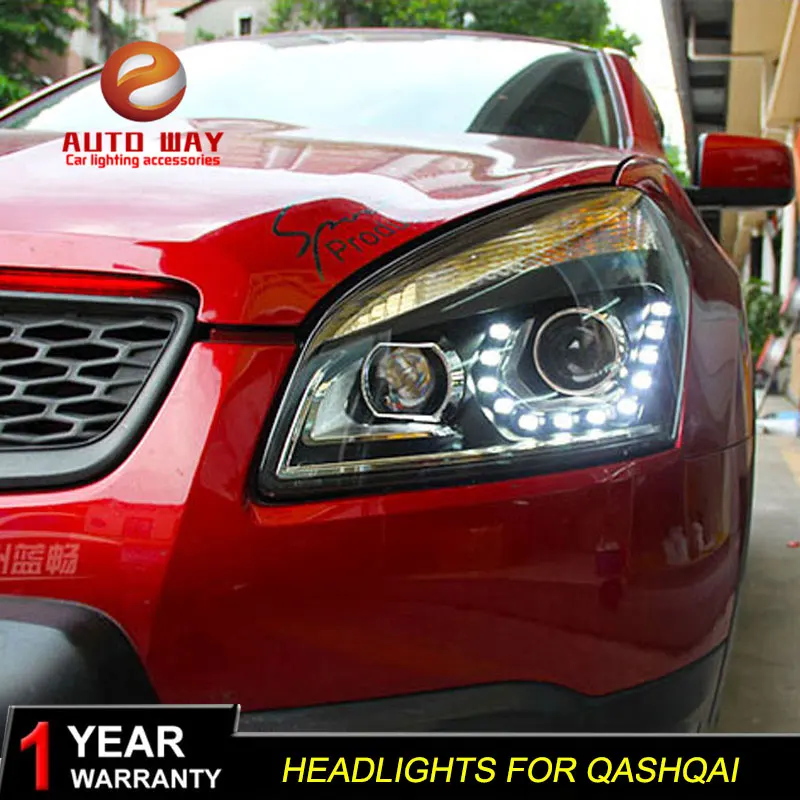 

Car Styling Head Lamp case for Nissan Qashqai Headlights 2008-2016 LED Qashqai Headlight DRL Lens Double Beam Bi-Xenon HID