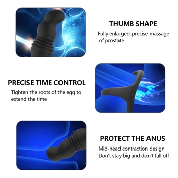 Vibrator Prostate Massager Anal Plug Male Masturbator Thrusting Butt Plug Vibrators Cock Rings Sex Toys For Men Adult 18 Gay 4