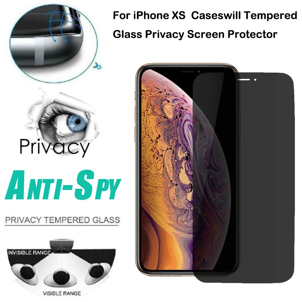 3 шт Закаленное стекло протектор для iPhone полное покрытие экрана конфиденциальности закаленное стекло экрана пленки для iPhone X/XS/XR/XS Max