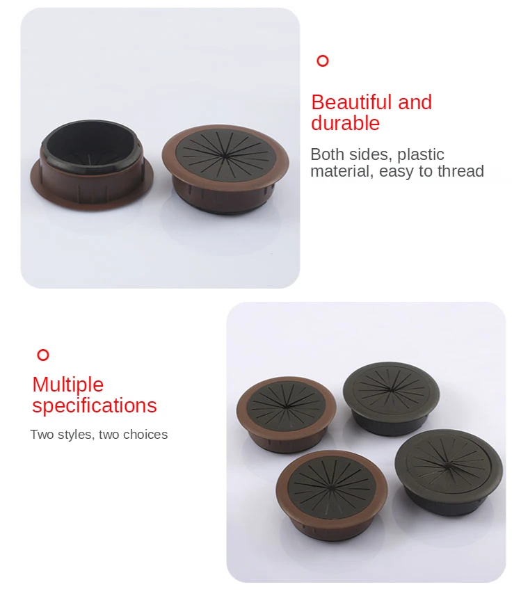 Description Picture 6 of item1pc Desk Wire Hole Cover Dust plug Computer Grommet Table Cable Outlet Port Round Seal Rings Wiring Protective Storage Organizer