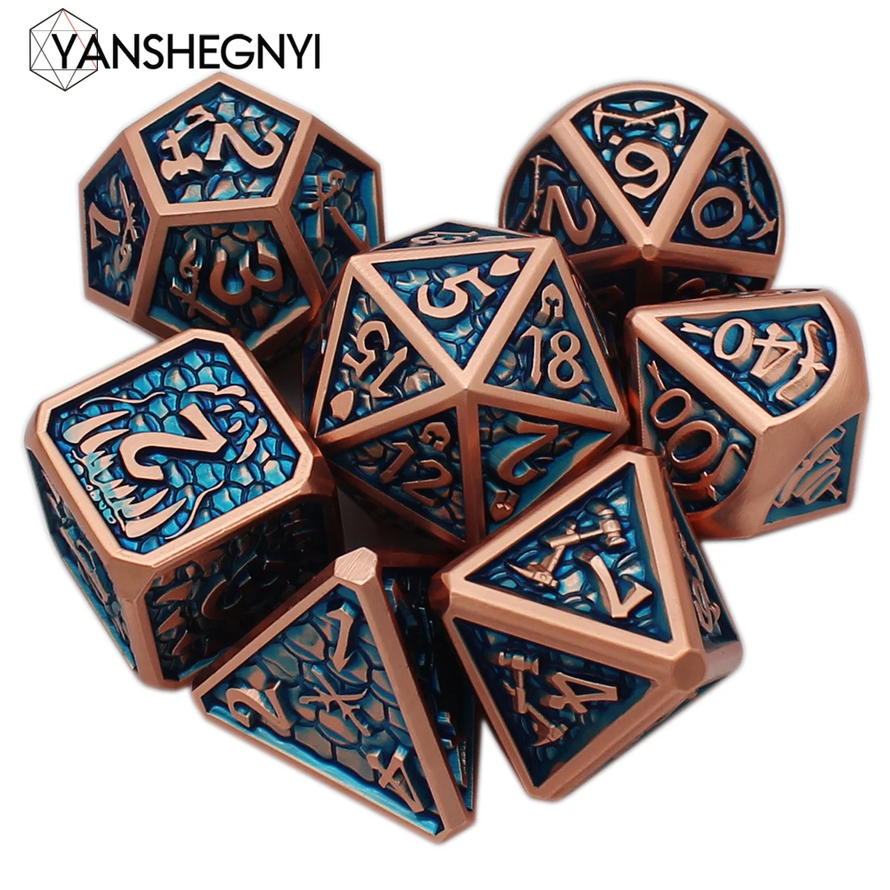 Game Dice Dice Set 7 Pcs Galaxy Metal D&D Dice for Role Playing Game