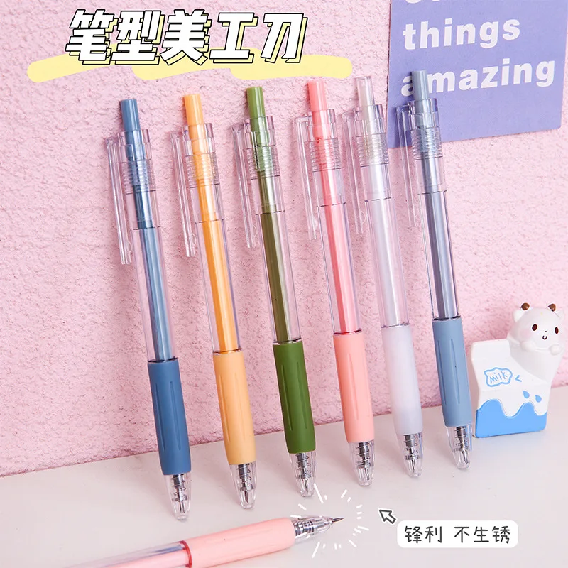 Morandi color Paper Cutter Cutting Tool Express Box Knife Craft Tools Precision Art Sticker Washi Tape Cutter School Supplies 5pcs set ins style art utility knife pen knife paper cutting tool diy precision sticker washi tape cutter kawaii school supplies