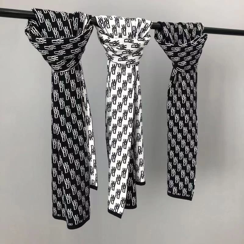 We11done bufanda de manga para hombre y mujer, chal de tejido Tonal, con parche placa|Bufandas de hombre| - AliExpress