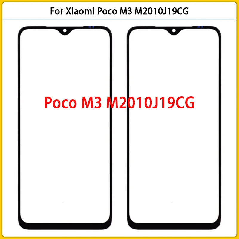 

10 шт. для Xiaomi Poco M3 M2010J19CG сенсорный экран ЖК передняя внешняя стеклянная панель объектив сенсорный экран стеклянная крышка OCA клей Замена