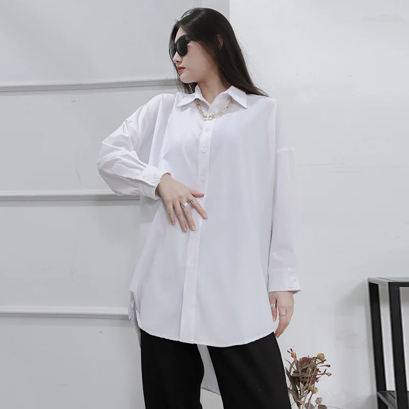 Ladies Long Sleeve Shirt Spring And Autumn New Basic Classic Simple Casual Versatile Loose Large Size Long Sleeve Shirt