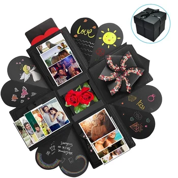 

PHFU-Creative Explosion Box Handmade Scrapbook Photo Album with Diy Accessories Kit Suitable for Birthday Party Valentine'S Day
