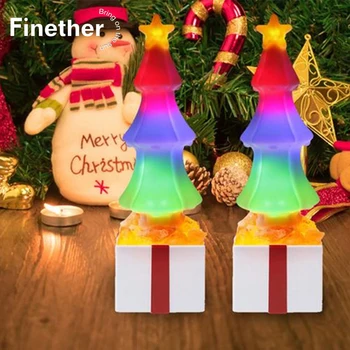 

Finether LED Christmas Tree Flame Bulb Atmosphere Light Colored Flame Crystal Rock Lamp Night Light Holiday Lighting