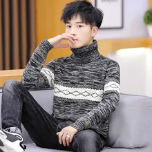 

2021Autumn New Men's Turtleneck Sweaters Pullover Male Solid Color Slim Fit Turtleneck Sweater Tops Knitted Pullovers M-3XL