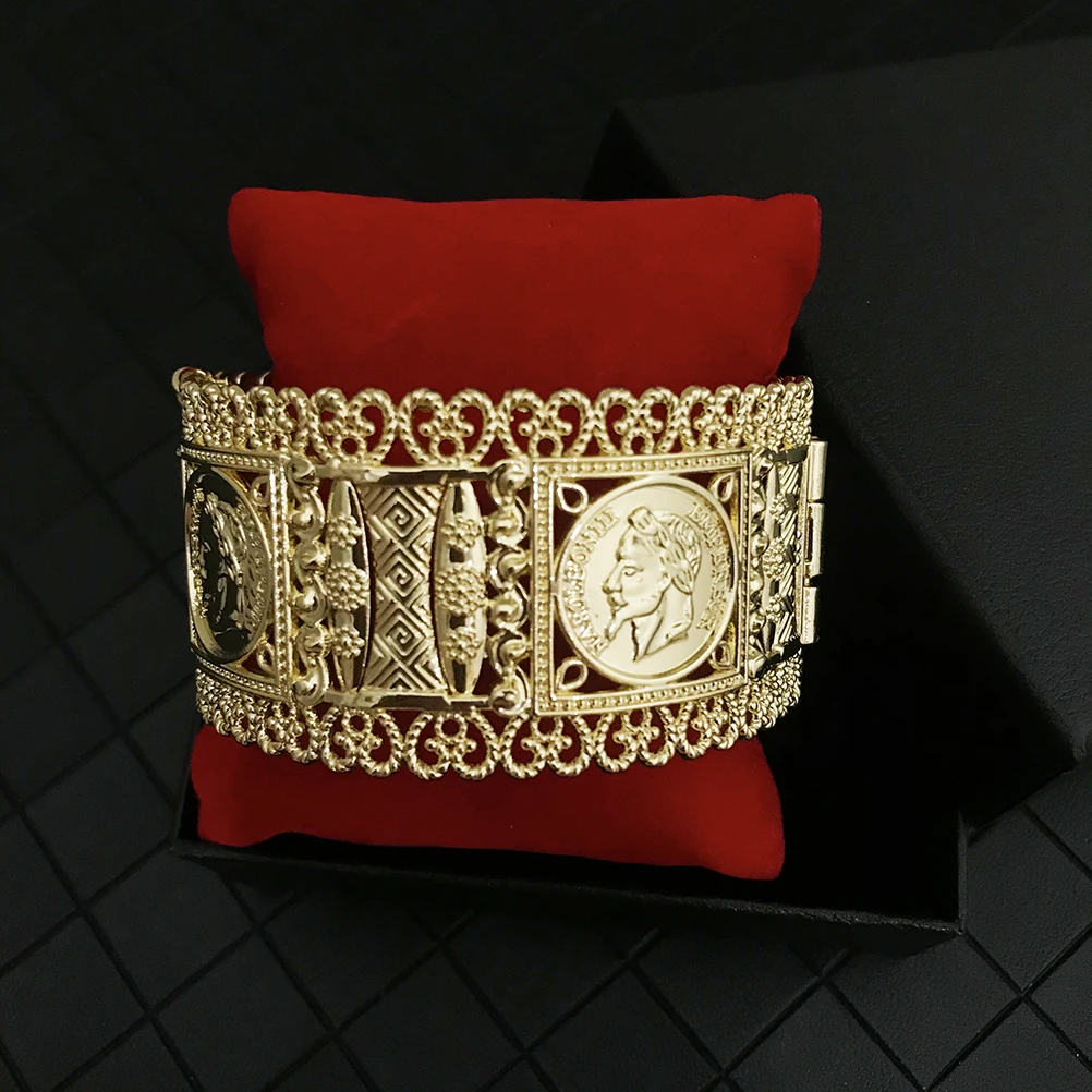 Bangle Bracelet Women Jewelry Coin Bracelet Hollow Bohemia Ethnic Wedding Bijoux Hollow Flower Armlet