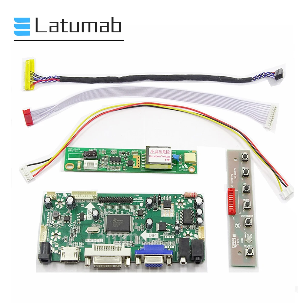 Scheda Driver Controller LCD LVDS KIT PER B154EW02 V.1 HDMI DVI Audio VGA