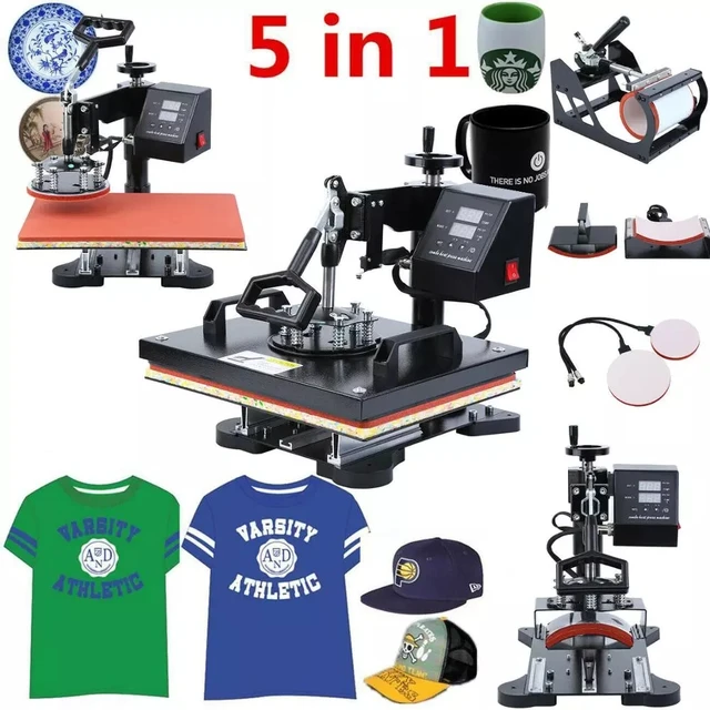 Iglobalbuy 10-in-1 Heat Press Combo 12x15 Sublimation Machine for  T-Shirts, 1000W Digital Display Multi-Functional Swing Away Heat Press  Machine for