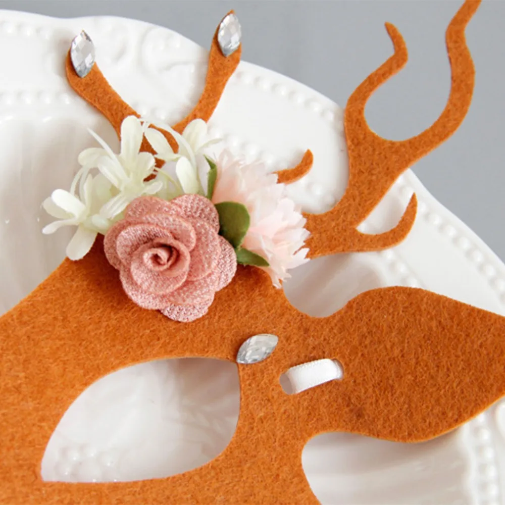 Christmas Mask Costume Party Antler Half Face Animal Mask       Unisex  (8)