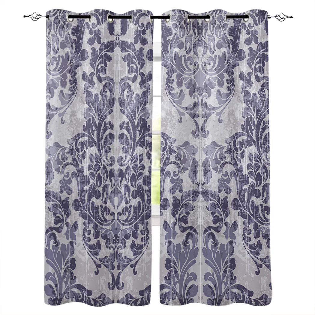 

Retro Shabby Chinese Pattern Texture Curtains Window Living Room Curtains High Blackout Curtain Thick