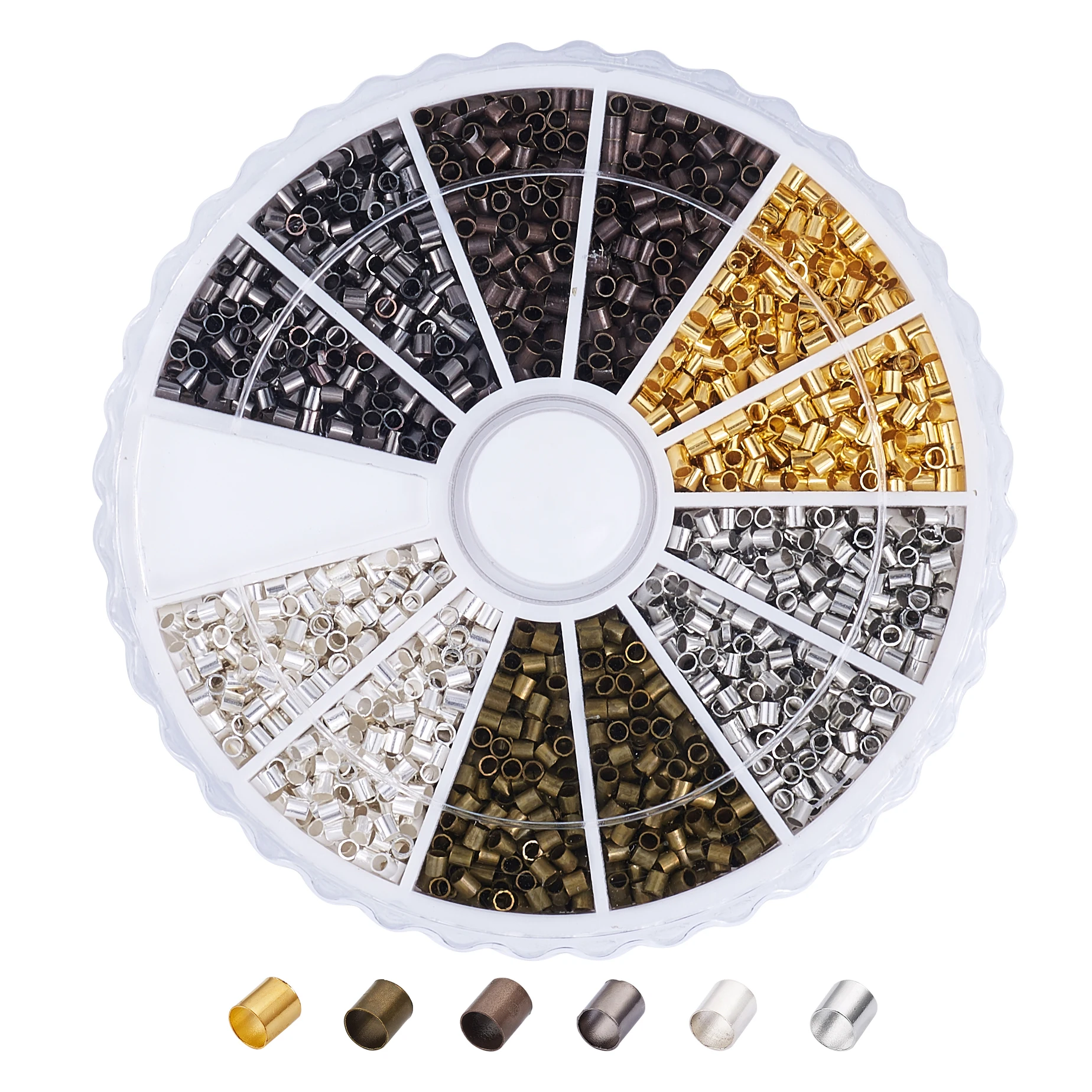 

1 Box Mixed Color Brass Crimp Beads Cover Tube End Caps Stopper Beads Cord Cover Tips End for DIY Jewelry Making