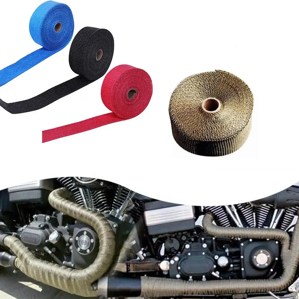 

Car Motorcycle Exhaust Pipe Insulation Heat-Proof Strip with 4 Steel Ties