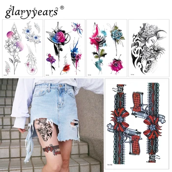 

glaryyears 1 Sheet Animals Pattern Makeup Waterproof Temporary Tattoo Sticker Fashion Small Body Art Flash Beautiful Designs