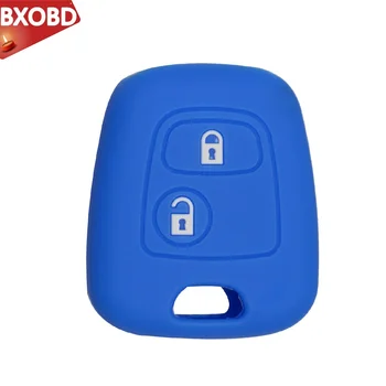 

Hot Silicone Car Key Case for Peugeot 206 307 207 2 Button Car Key Cover Shell Holder Remote Key Set Soft Key Protective Cover