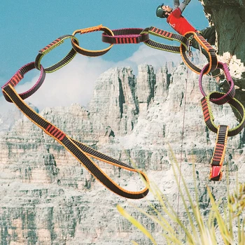 

New Outdoor Climbing Equipment Rock Climbing Downhill Forming Ring Flat Belt Daisy Chain Nylon Personal Anchor System