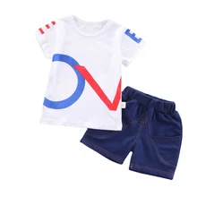 Vêtements d'été en coton pour bébés filles et garçons, t shirt et short avec lettres, vêtements de sport décontractés pour enfants en bas âge, 2 pièces/ensembles, nouvelle collection