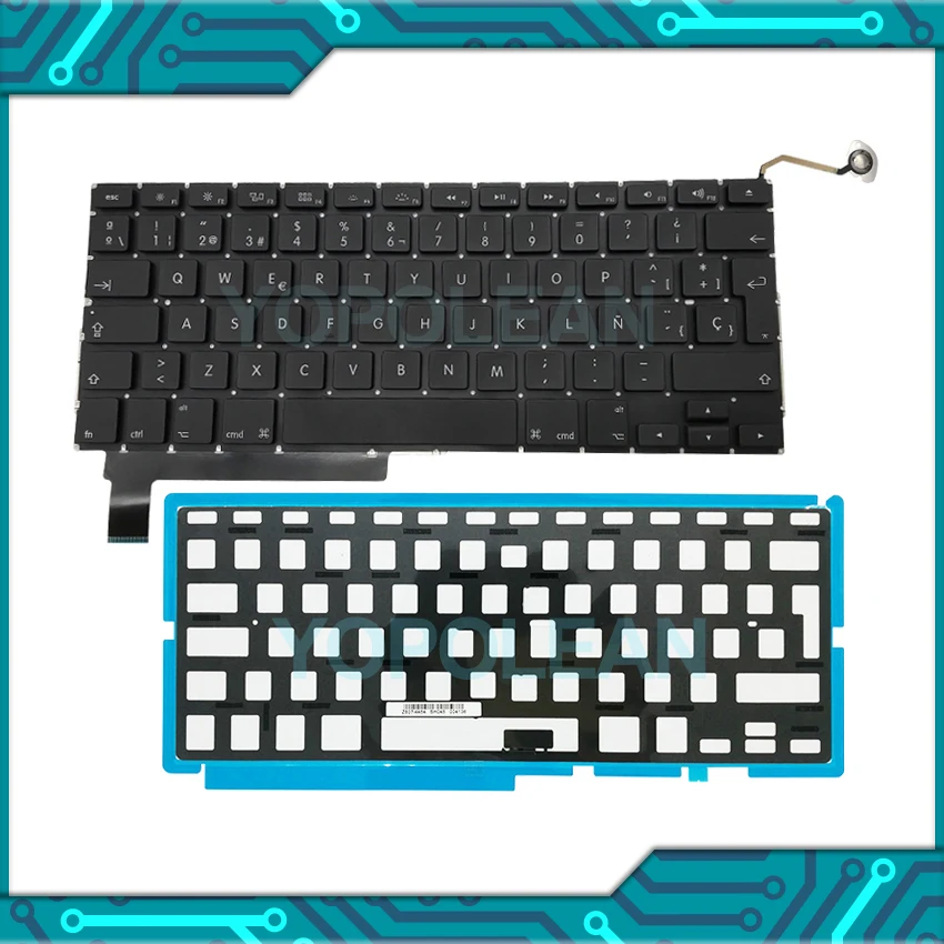 5 шт. новая испанская клавиатура+ Подсветка для MacBook Pro, моноблок 1" A1286 2009 2010 2011 2012 лет