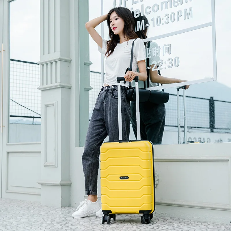Женский чемодан для путешествий 20/26/28 дюймов, чемодан на колесиках, чемодан для девочек-подростков, чемодан на колесиках, сумки для путешествий - Цвет: yellow