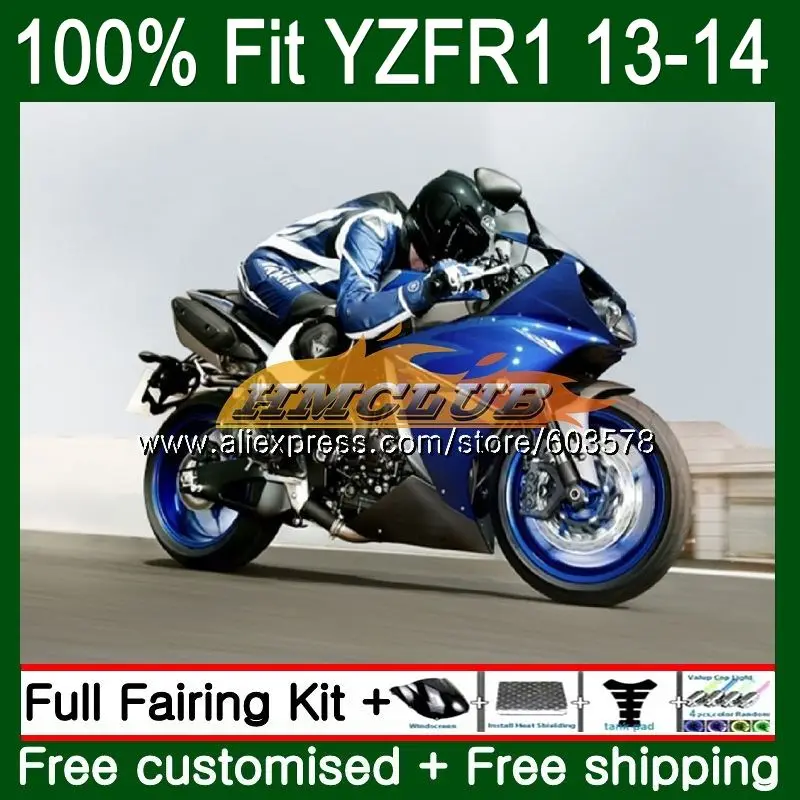 Инъекций средства ухода за кожей для YAMAHA YZF 1000 R 1 R1 2013 65CL. 18 YZF-1000 YZF-R1 комплект YZF1000 YZFR1 13 14 OEM обтекатель глянцевый синий