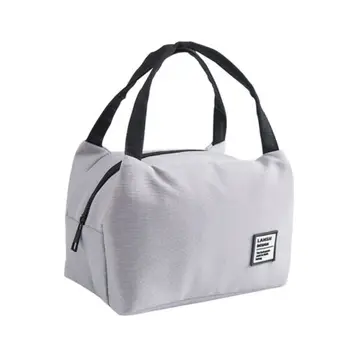 

Portable Thermal Lunch Bag Canvas Solid Insulated Cooler Bags Picnic Lunch Bags
