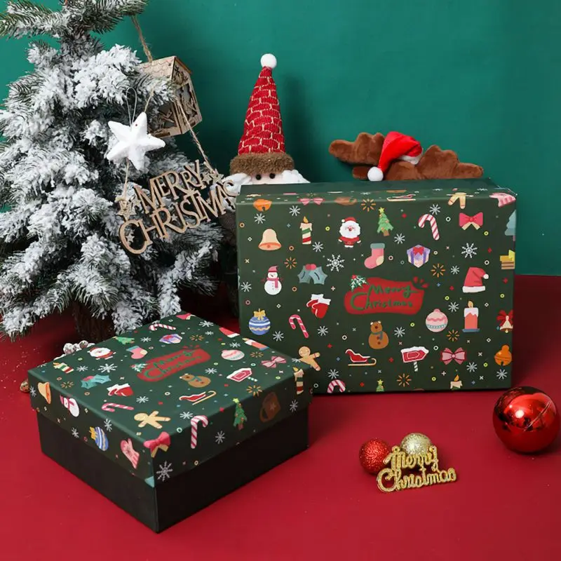 Merry Christmas Упаковка конфет драже подарочные коробки олень& Рождественская елка упаковочные коробки для гостей Подарочная сумка Noel новогодние вечерние сувениры для детей