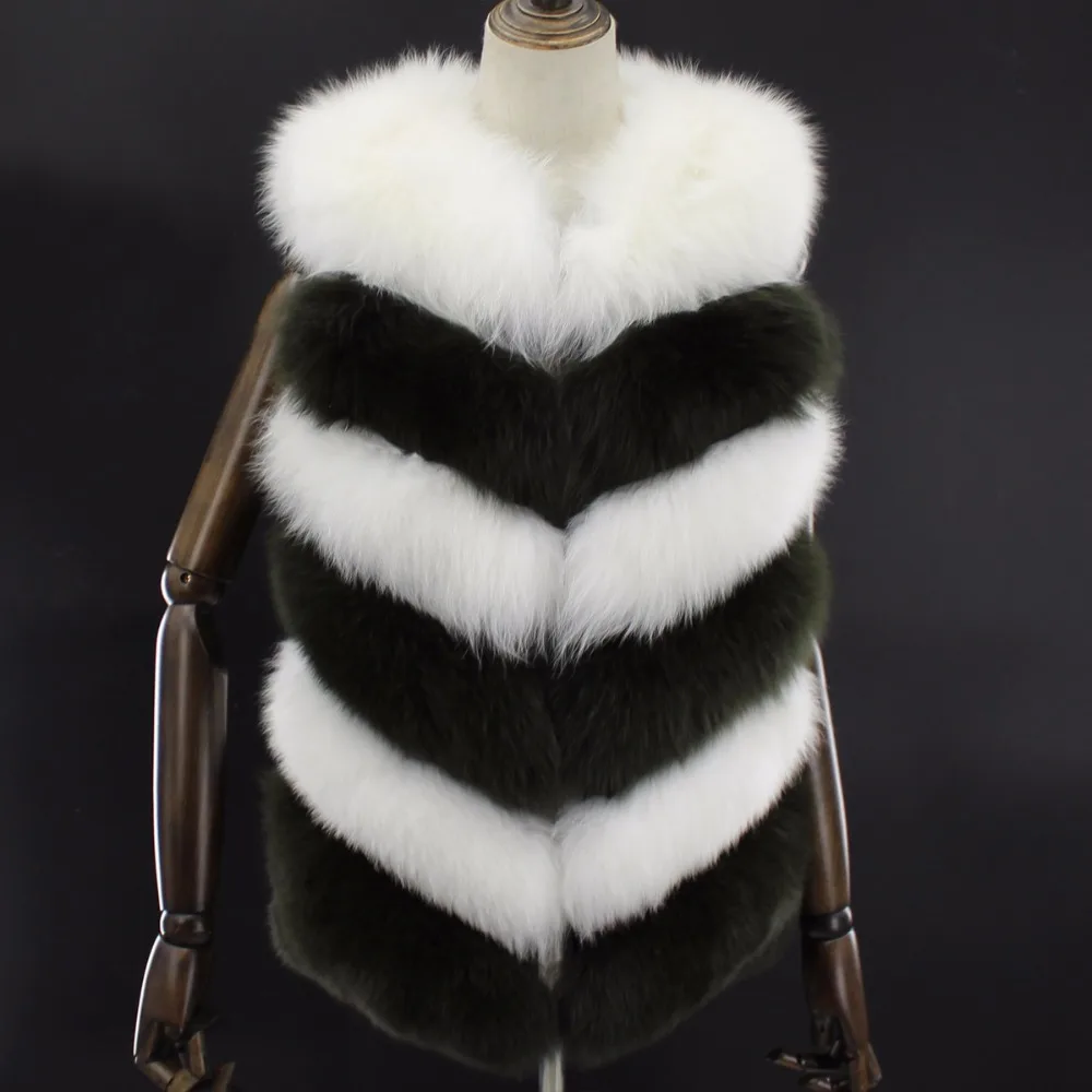 winter women real fur vest lady natural fox fur coat sleeveless warm fashion fur gilet female vest brand customized
