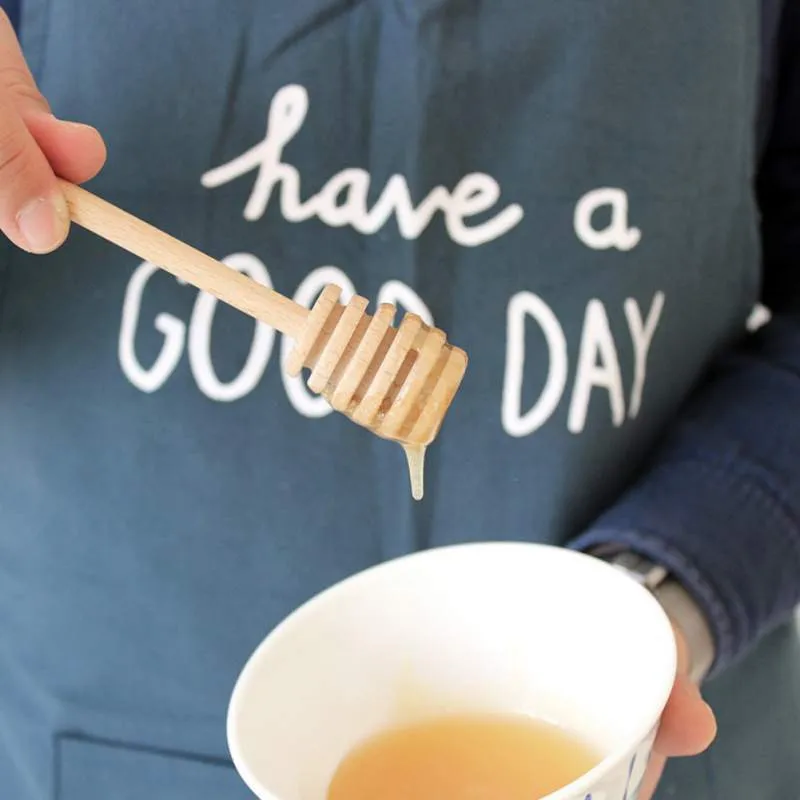 Practical Honey Stick Solid Wood Stir Bar Long Handle Beech Wood Stir Stick Honey Dipper Stick Kitchen Tools