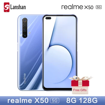

Original realme X50 5G Celular Smartphone Snapdragon 765G 6.57inch 120Hz 64MP Quad Camera 30W VOOC Android 10 Mobile Phone