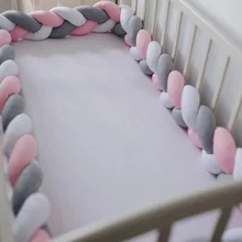 

1M/2M/3M/4M Baby Bumper Crib Cot Protector Infant Bedding Set for Baby Boy Girl Braid Knot Pillow Cushion Room Decor bedding set