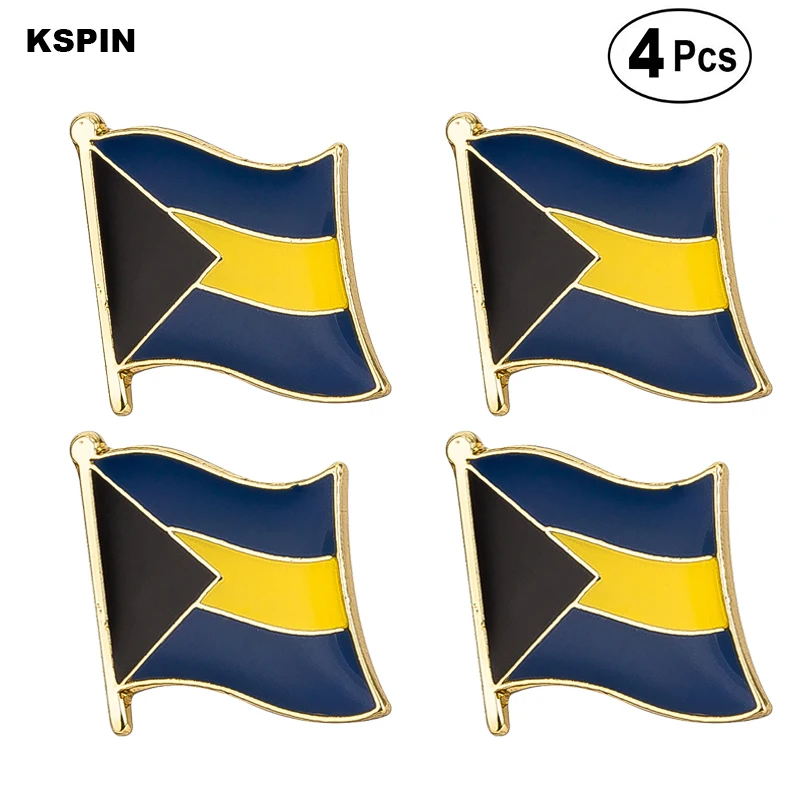 Bahamas Flag Pin Lapel Badge Brooch Icons 4pcs | Дом и сад