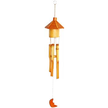 

Bamboo Wind Chime Outdoor Bamboo Bell Tubes for Outdoor or Indoor Garden Décor, Handmade Natural Soothing Sound