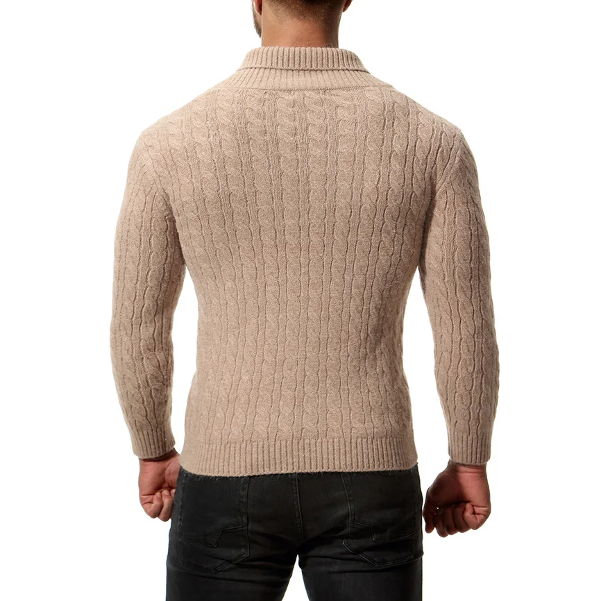 Koop Slanke mannen Trui Gebreide Lange Effen Kleur Reguliere Truien voor Man